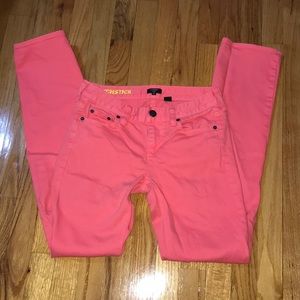 J. Crew stretch Matchstick jeans! Hot pink